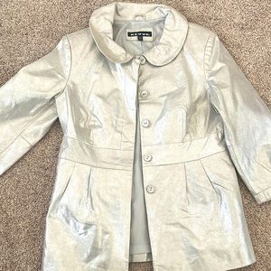 Metallic silver leather jacket